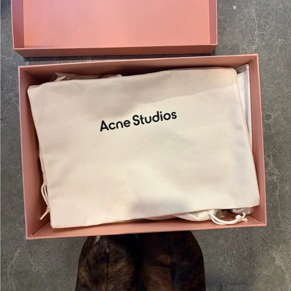 Acne Studios Brown Fur Slip-On Shoes